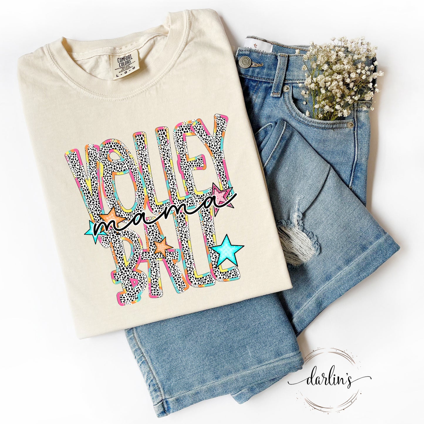 Volleyball Mama - Dottie Bright Words - Customizable Shirt