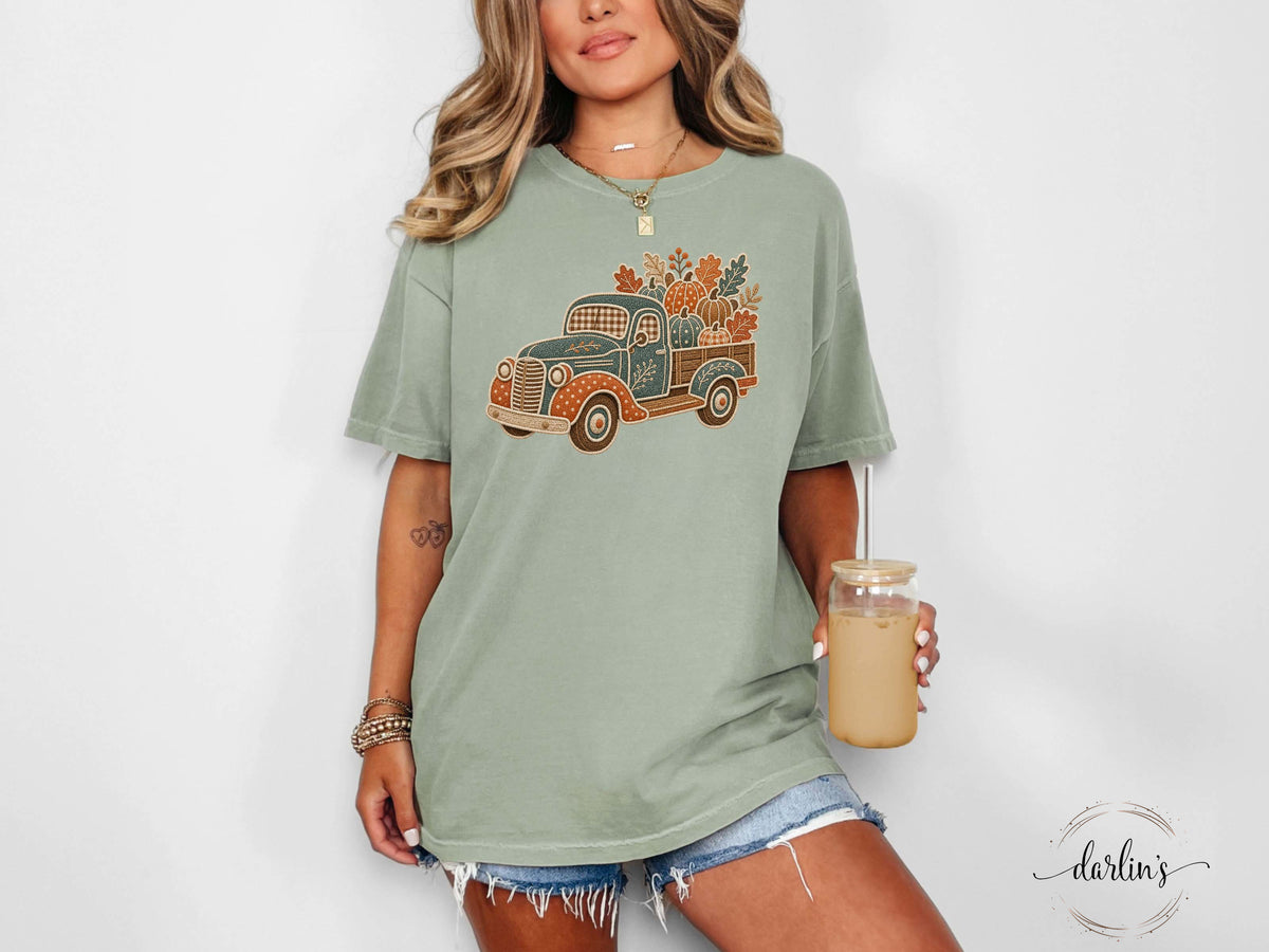 HARVEST TRUCK FAUX APPLIQUE Shirt