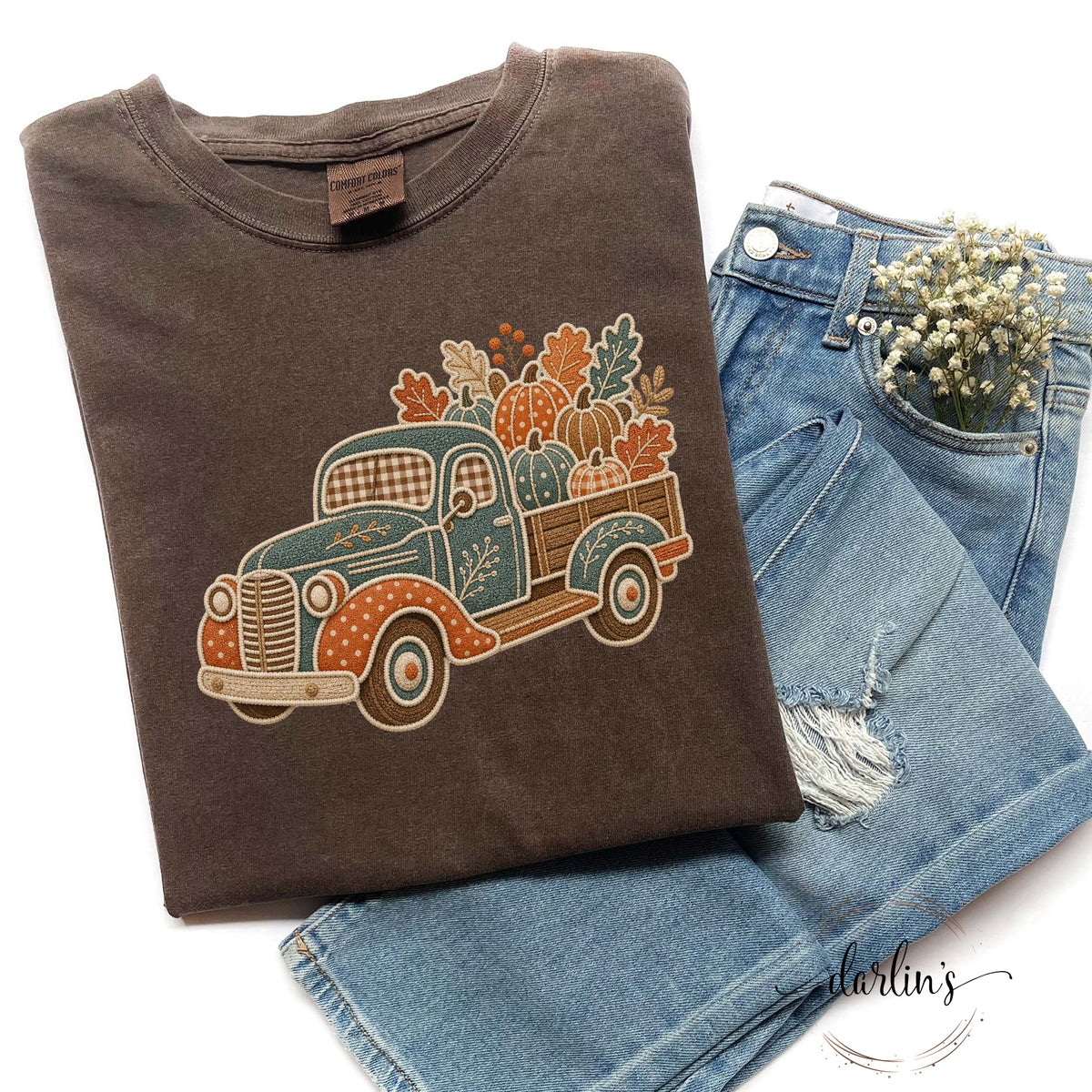 HARVEST TRUCK FAUX APPLIQUE Shirt