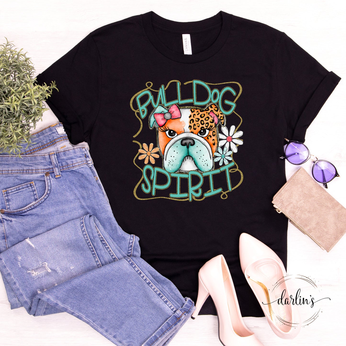 Funky Retro Bulldog Spirit