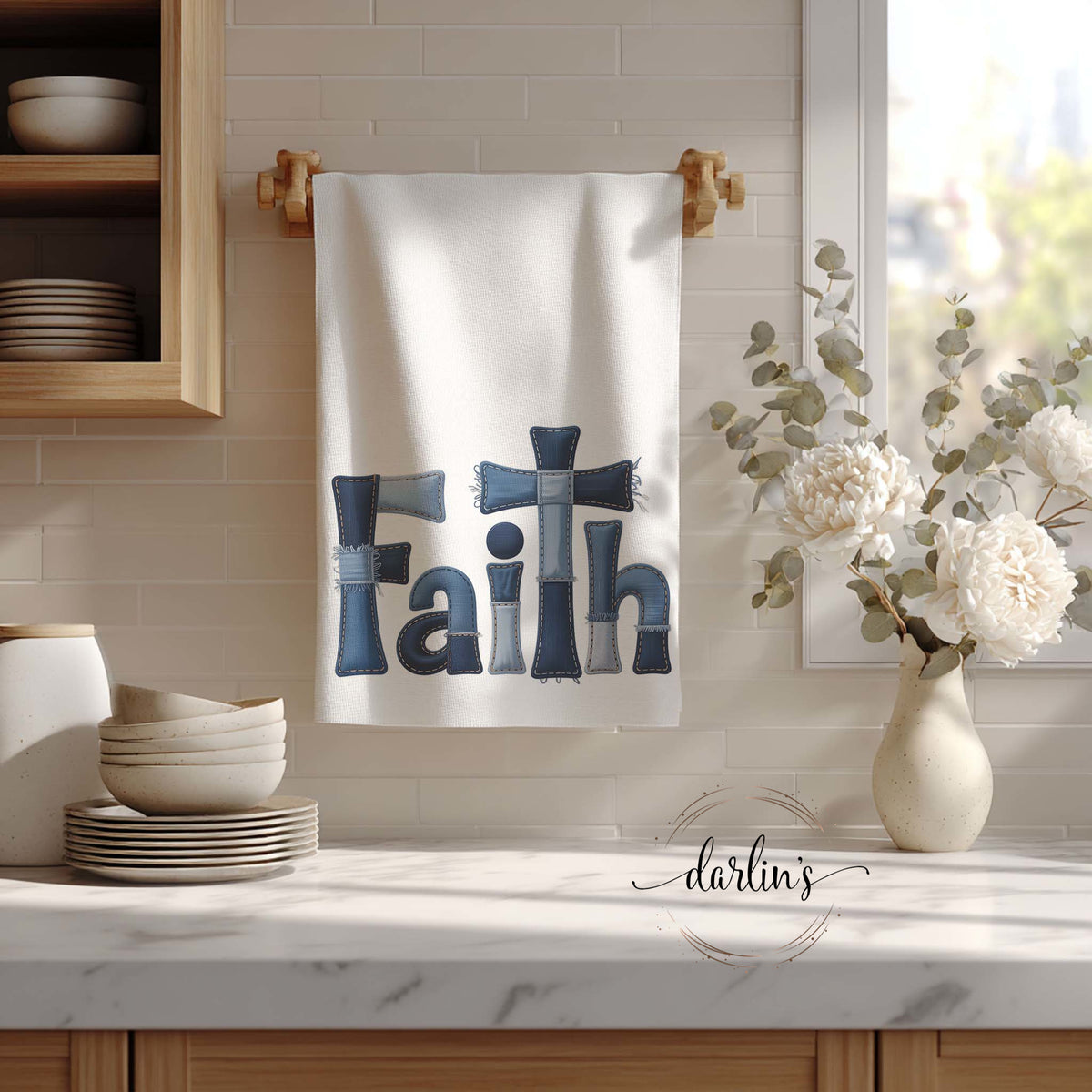 Faith Denim Kitchen Towel