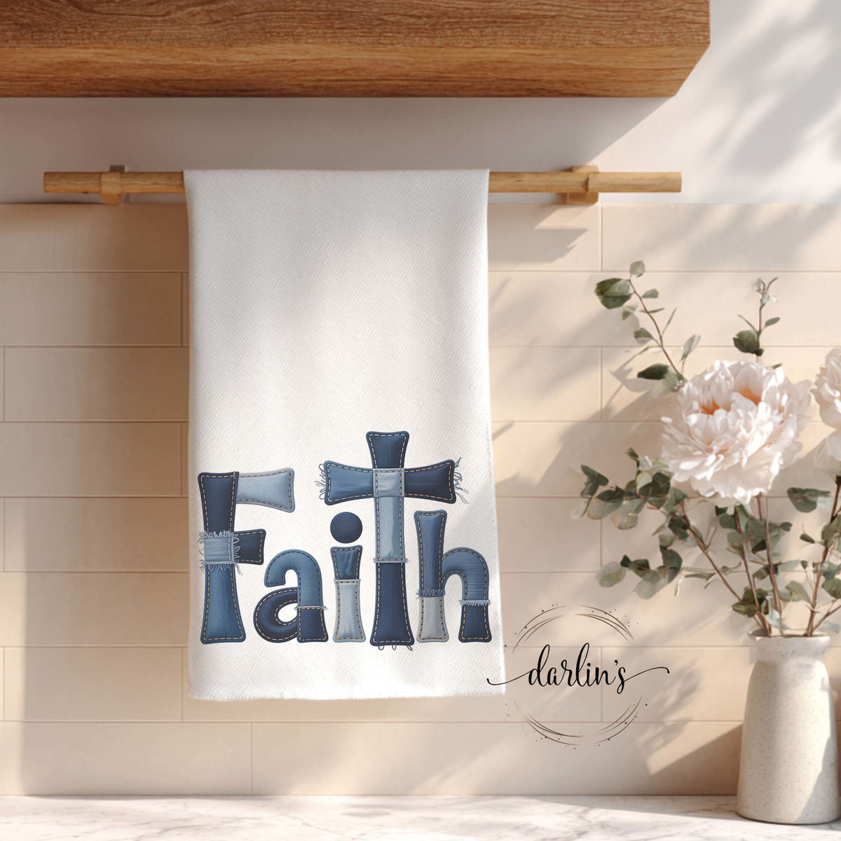 Faith Denim Kitchen Towel