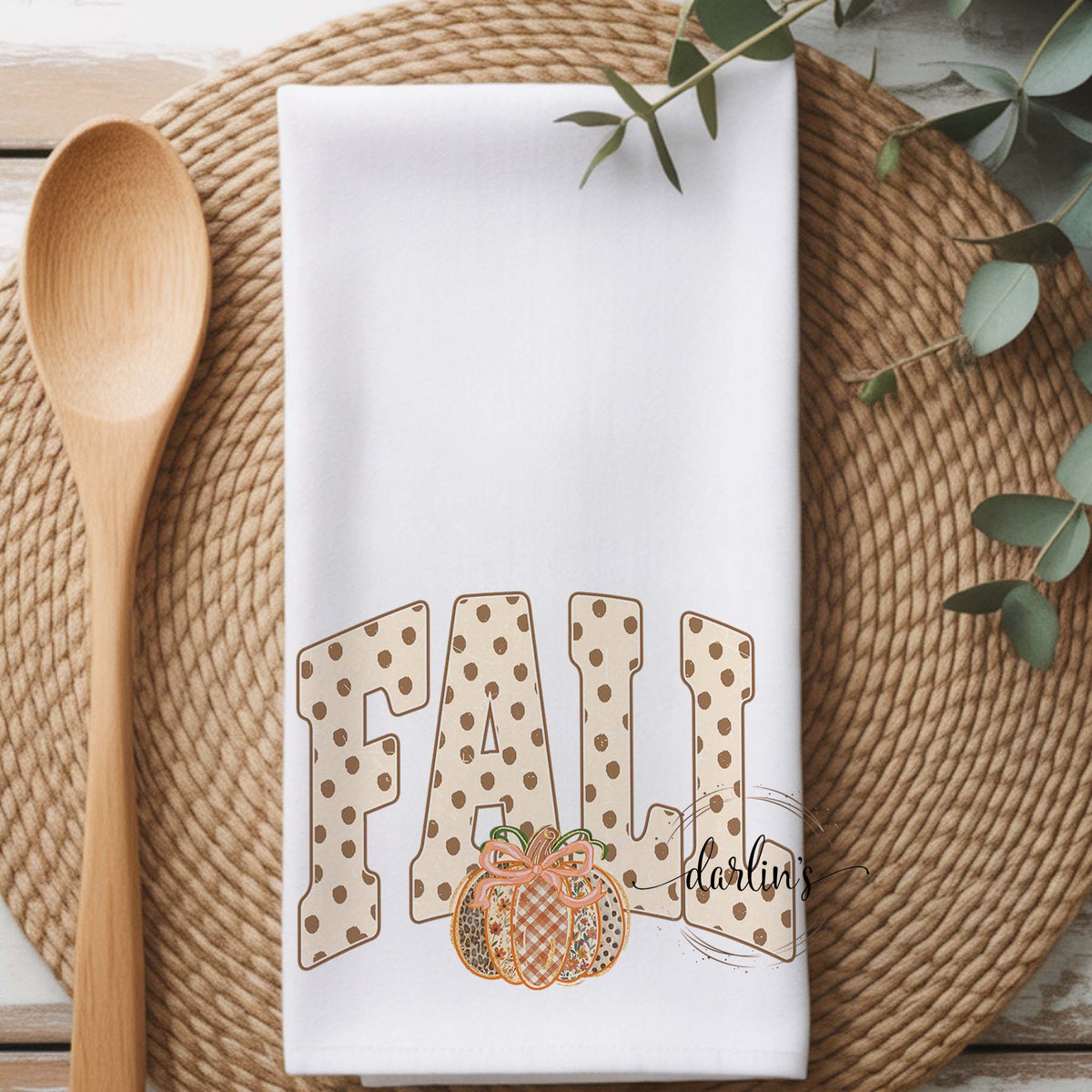 Fall Polka Dots Kitchen Towel