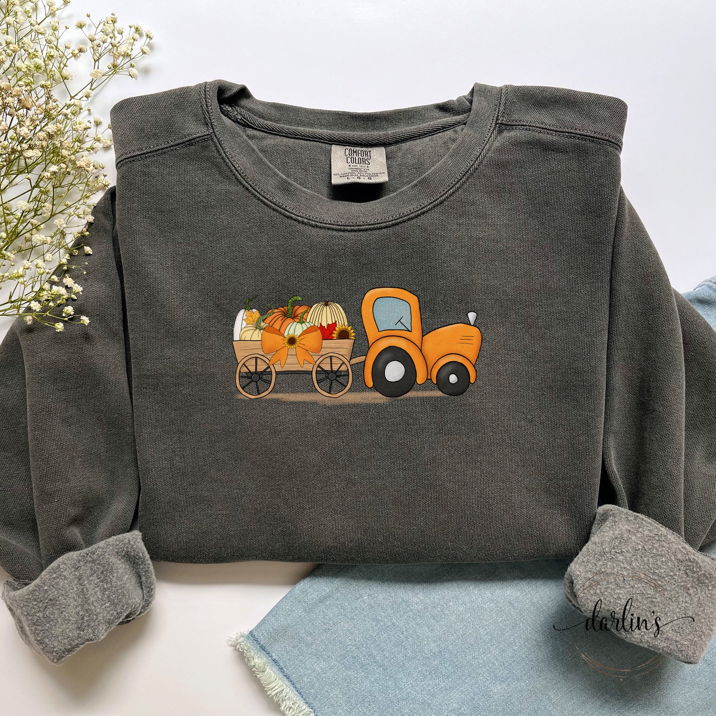 Fall Tractor With Bow Shirt
