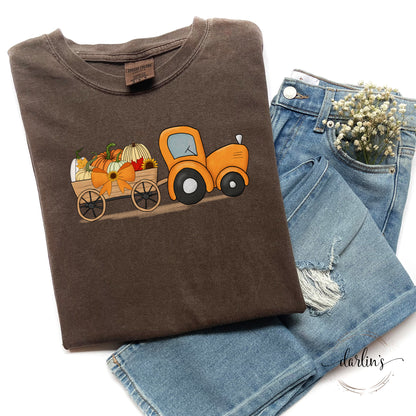 Fall Tractor With Bow Shirt