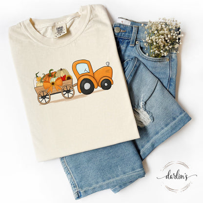 Fall Tractor With Bow Shirt