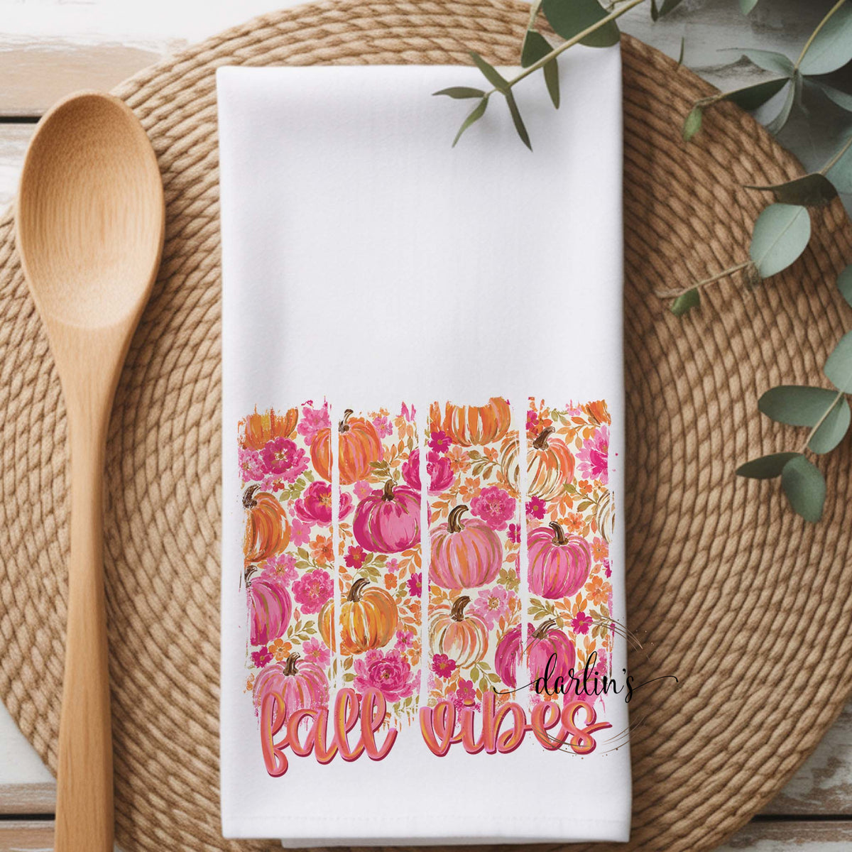 Fall Vibes Brush Strokes Kitchen Towel