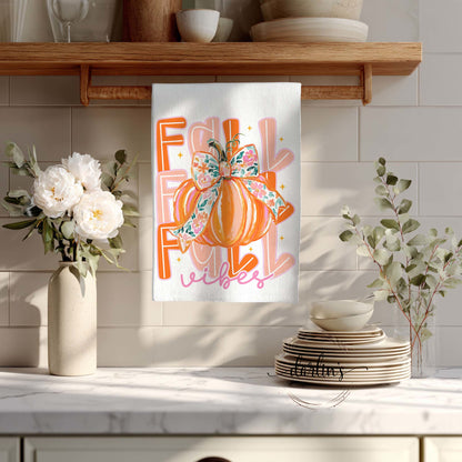 Fall Vibes With Pumpkin Kitchen Towel