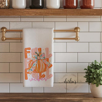 Fall Vibes With Pumpkin Kitchen Towel