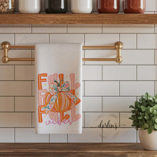 Fall Vibes With Pumpkin Kitchen Towel