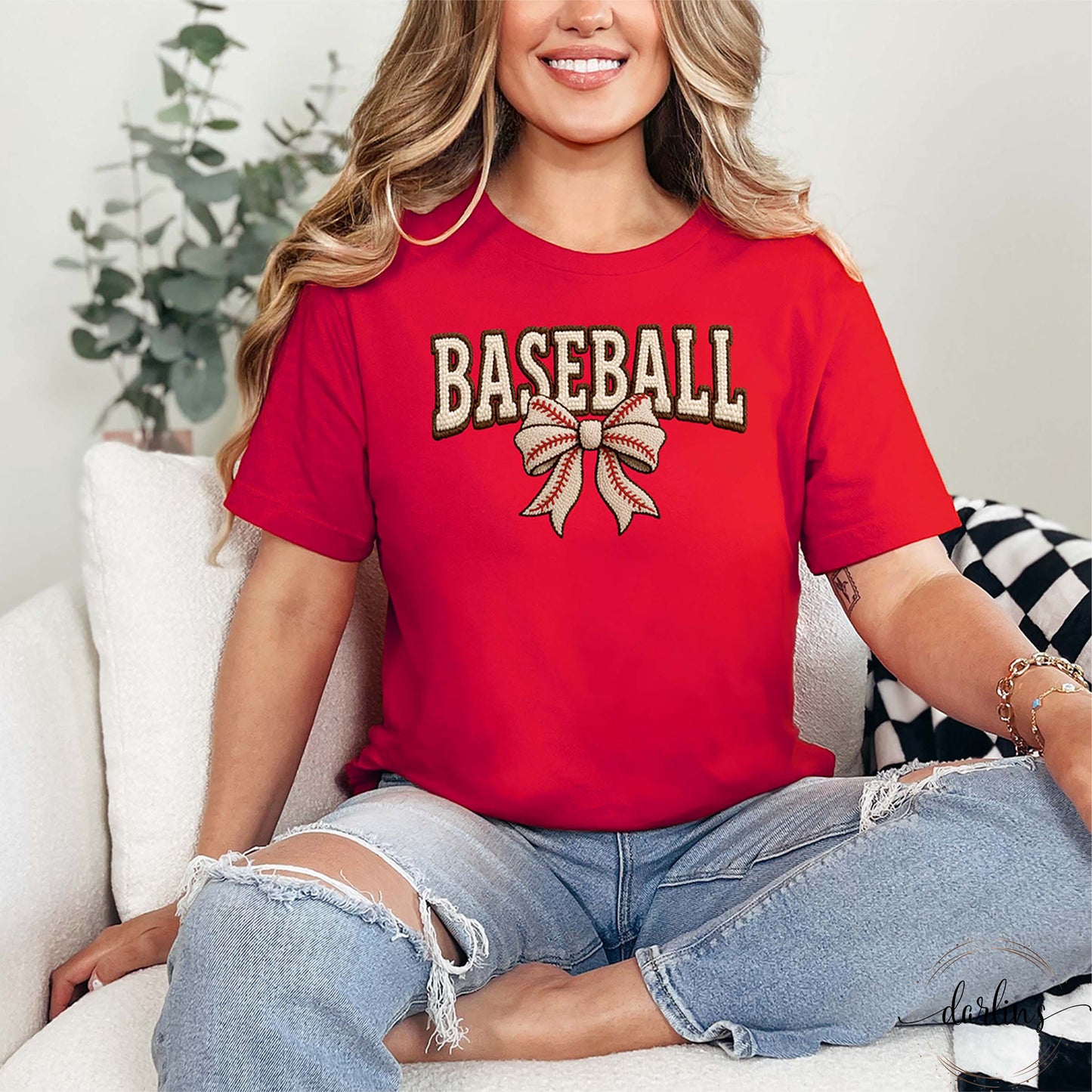 Faux Yarn Baseball Shirt