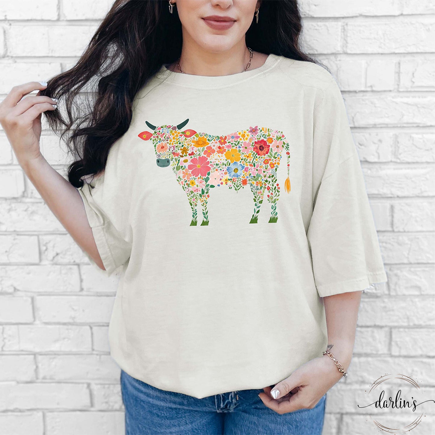 Floral Cow Shirt