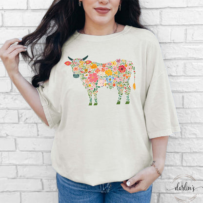 Floral Cow Shirt