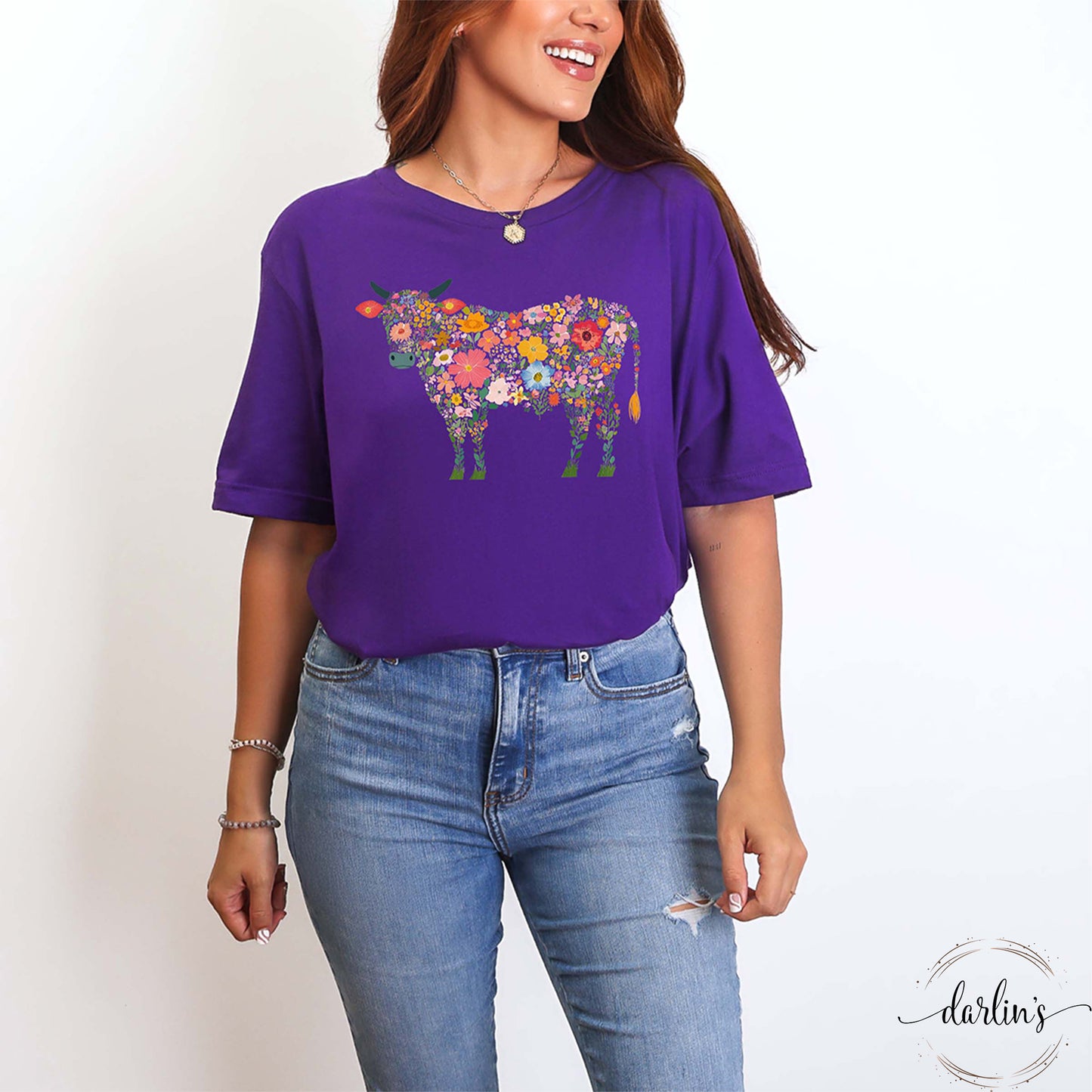 Floral Cow Shirt