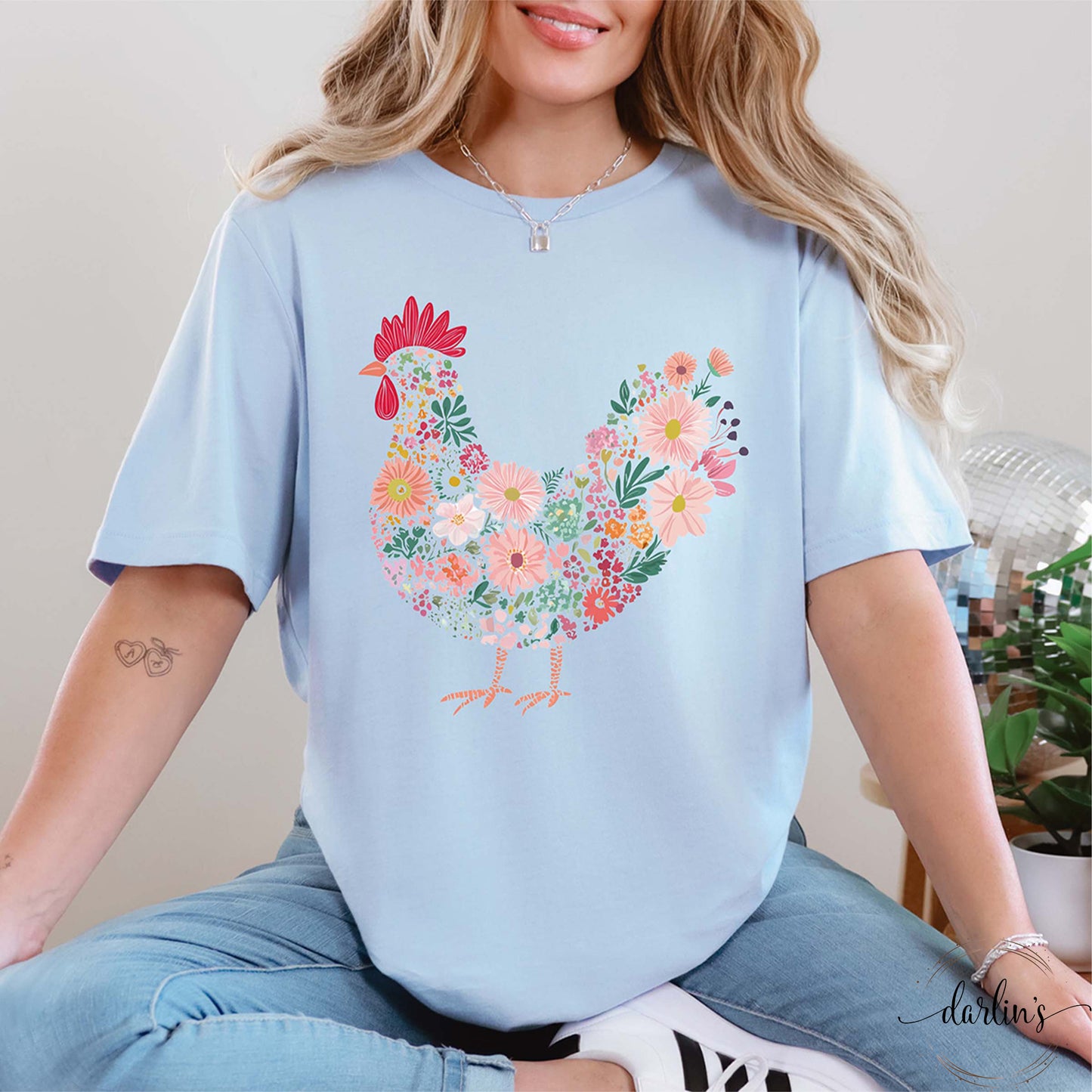 Floral Rooster Shirt