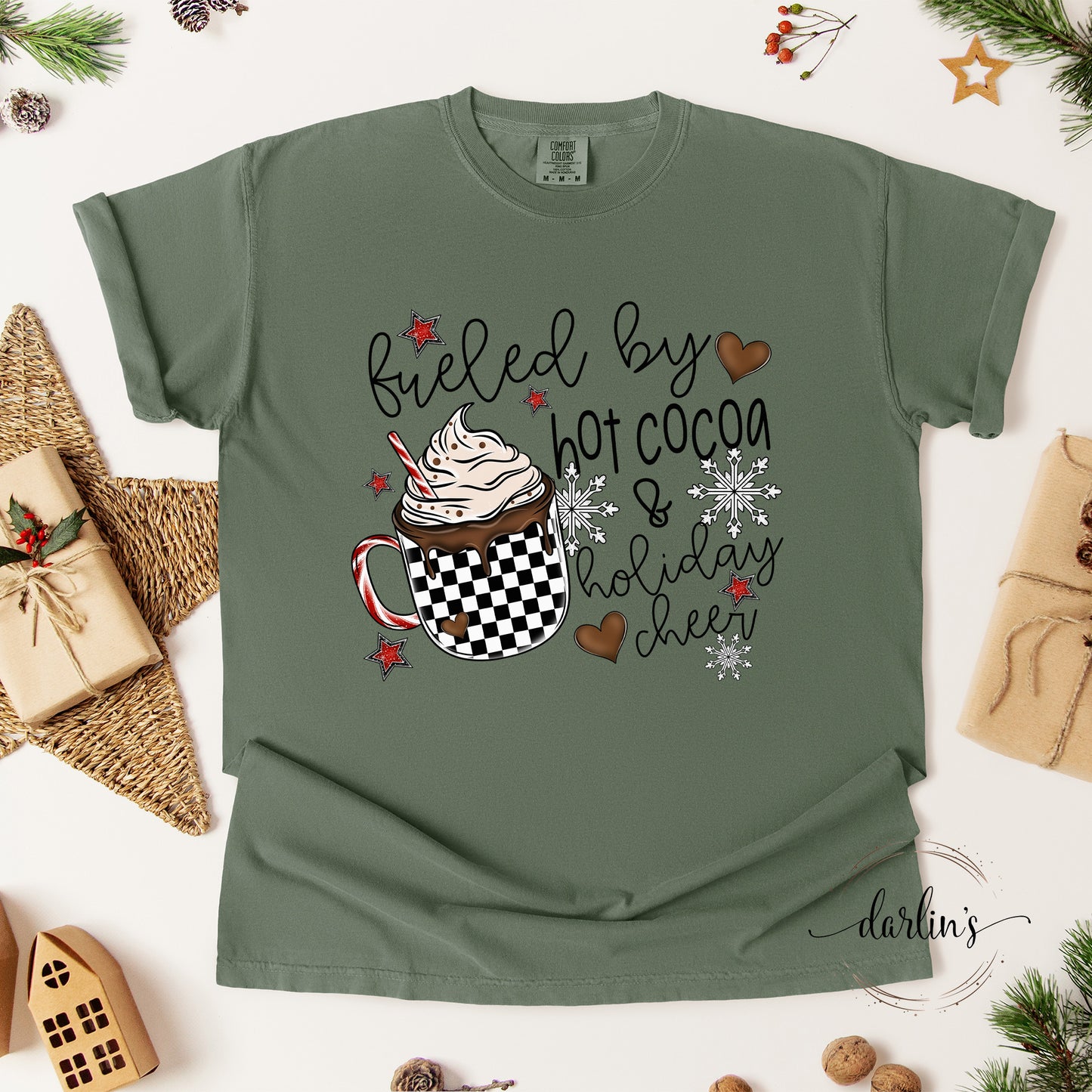 Fueled By Hot Cocoa And Holiday Cheer Shirt