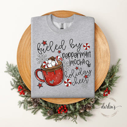 Fueled By Peppermint Mocha And  Holiday Cheer Shirt