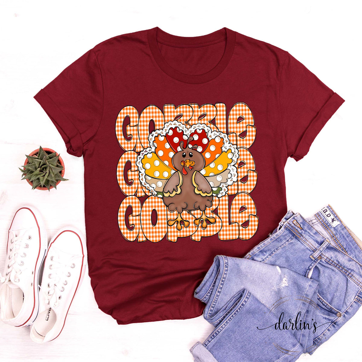 Gobble Gobble Gobble Turkey Stack Shirt