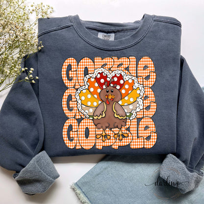 Gobble Gobble Gobble Turkey Stack Shirt