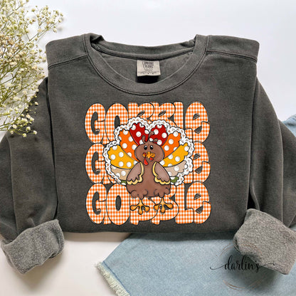 Gobble Gobble Gobble Turkey Stack Shirt