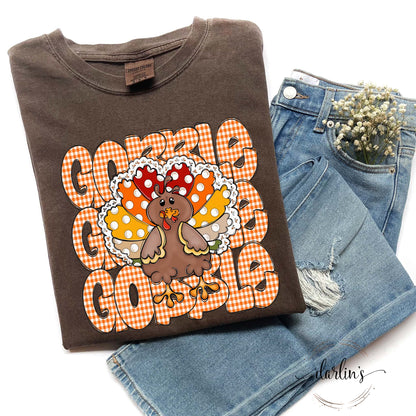 Gobble Gobble Gobble Turkey Stack Shirt