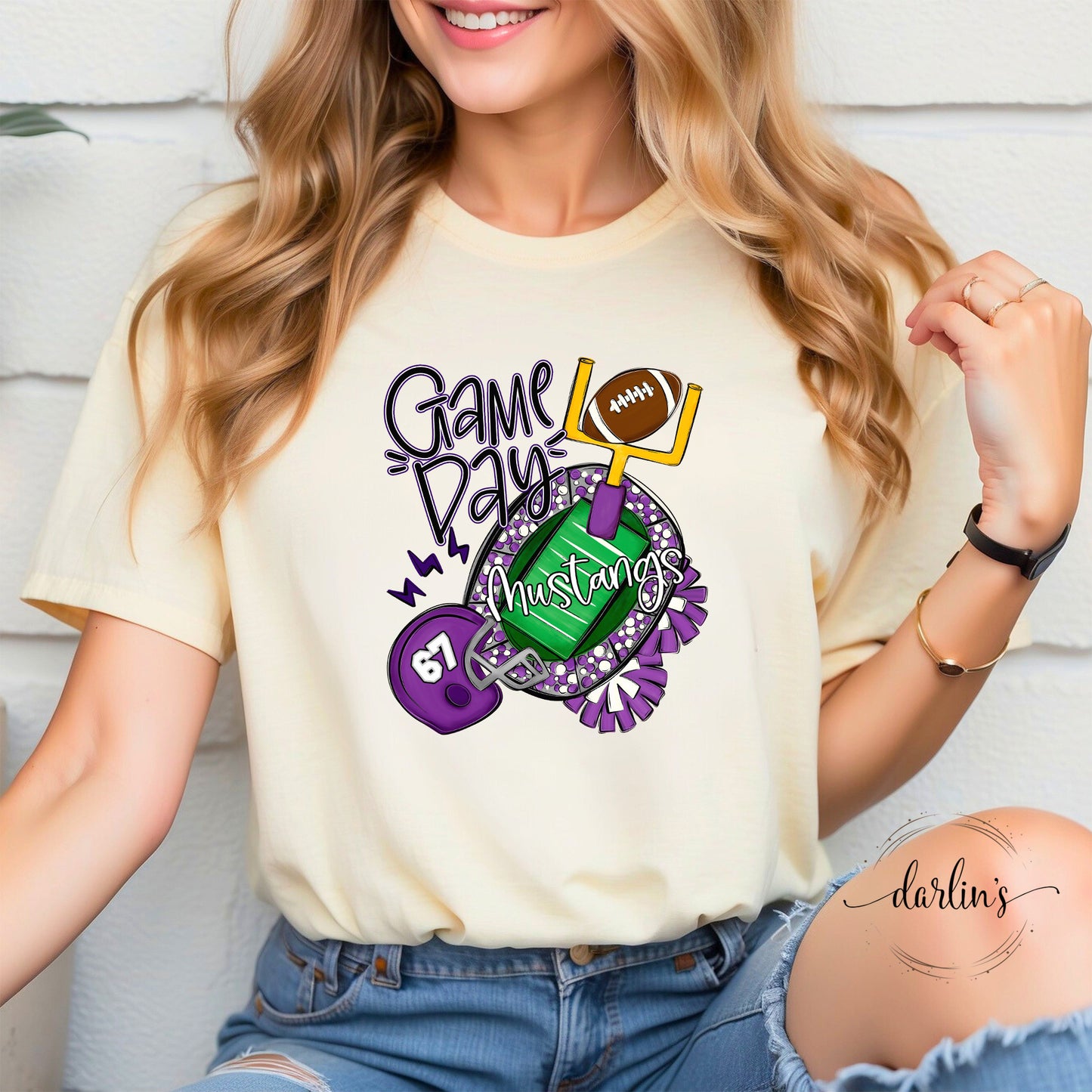 Game Day - Mustangs - Purple - Customizable