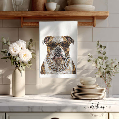Glam Bulldog Kitchen Towel