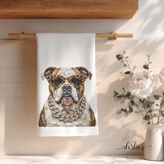 Glam Bulldog Kitchen Towel