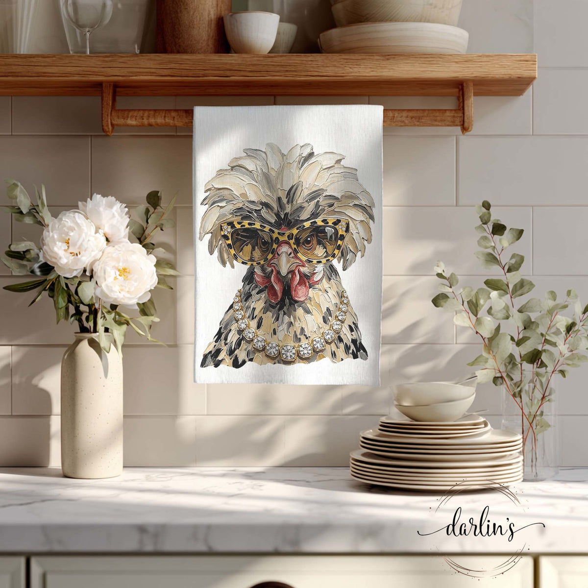 Glam Chicken Kitchen Towel