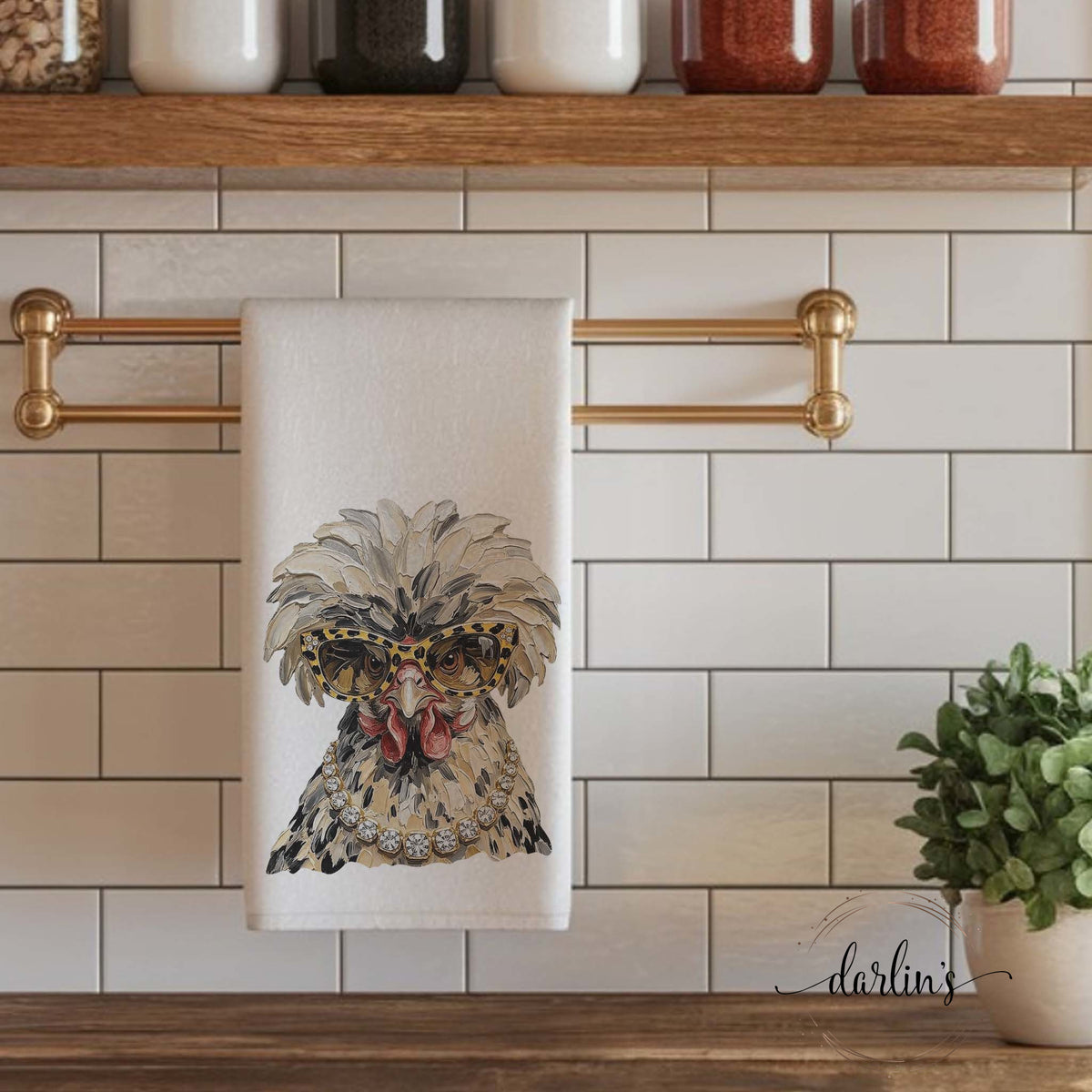 Glam Chicken Kitchen Towel