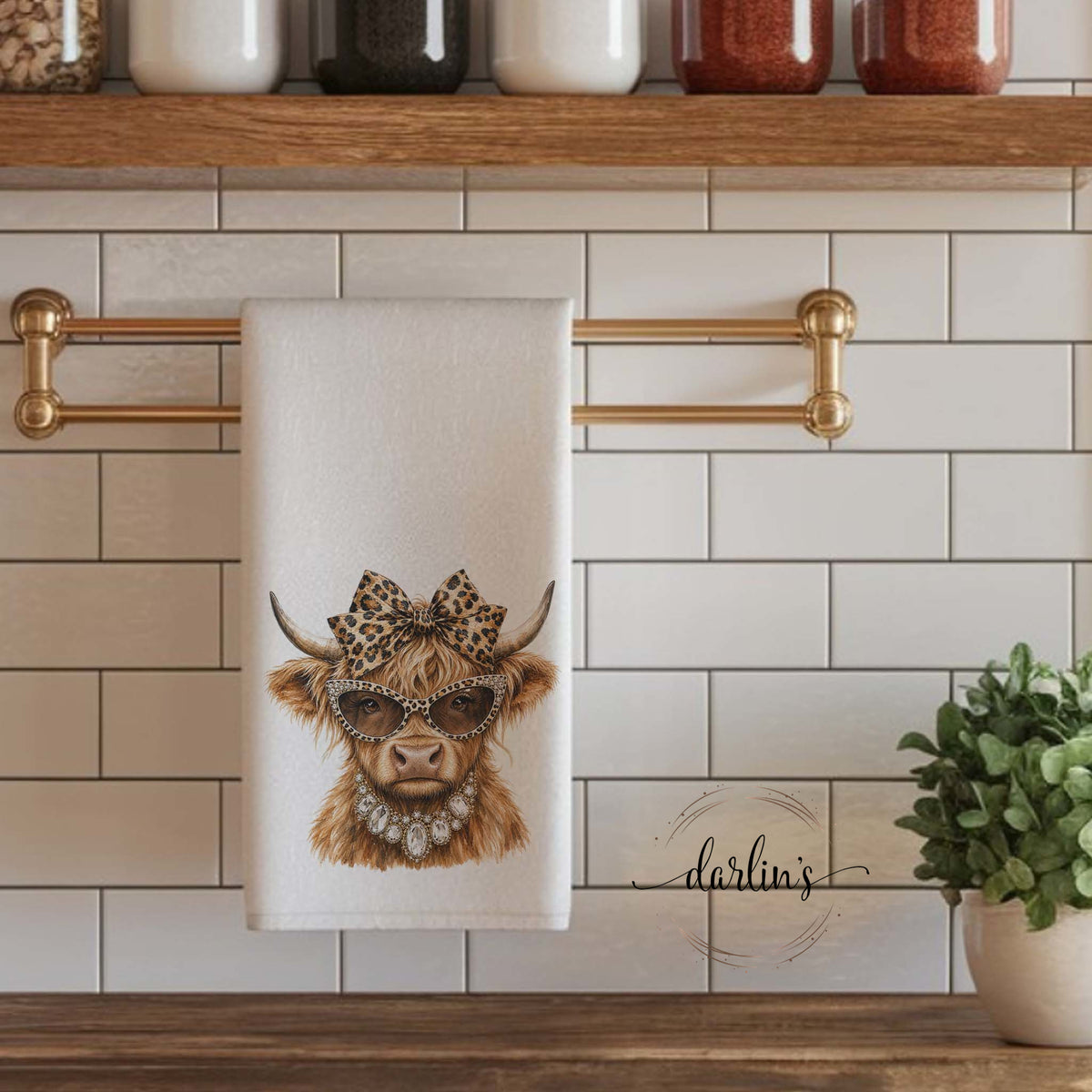Glam Cow Kitchen Towel