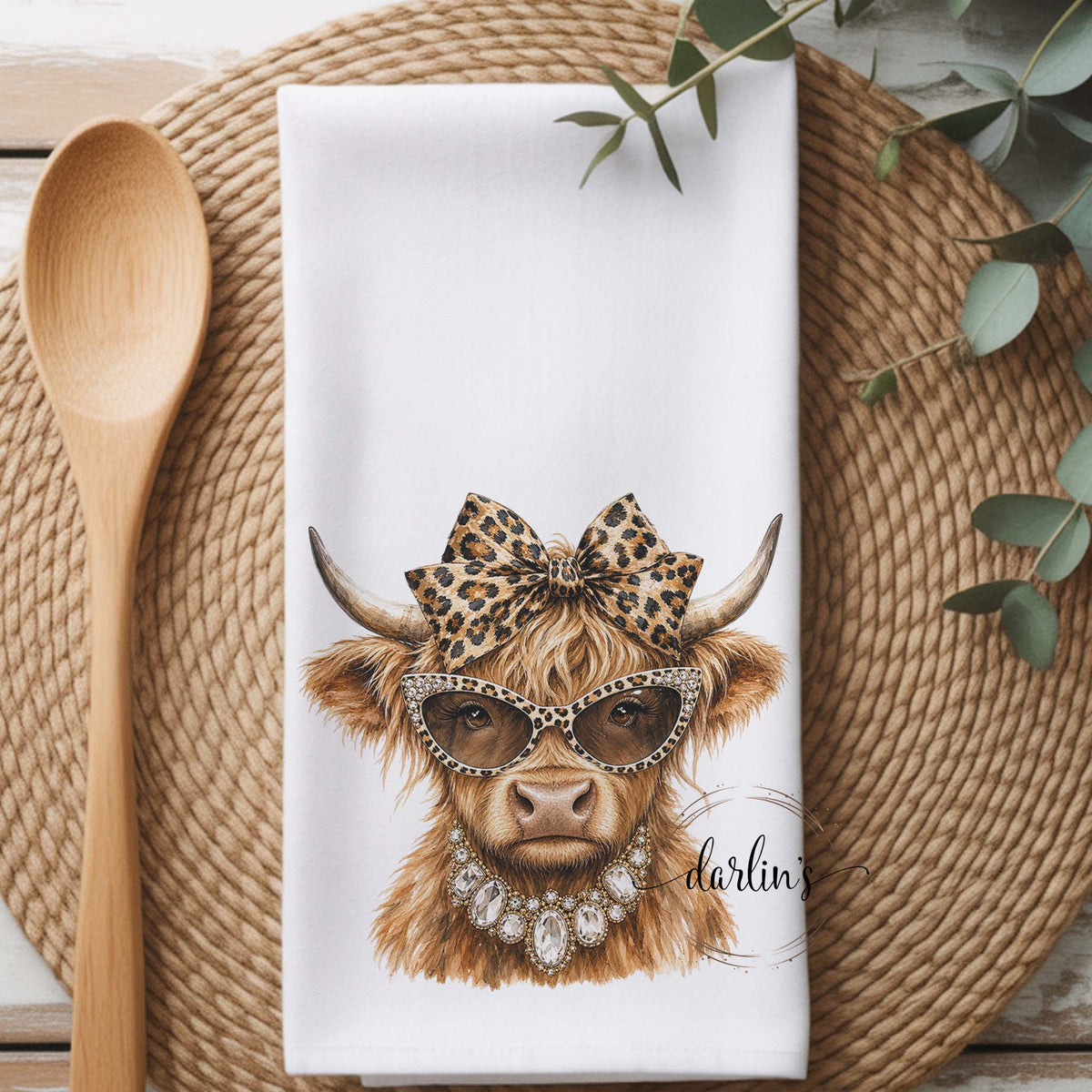Glam Cow Kitchen Towel