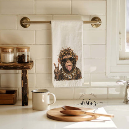 Glam Funny Monkey Kitchen Towel