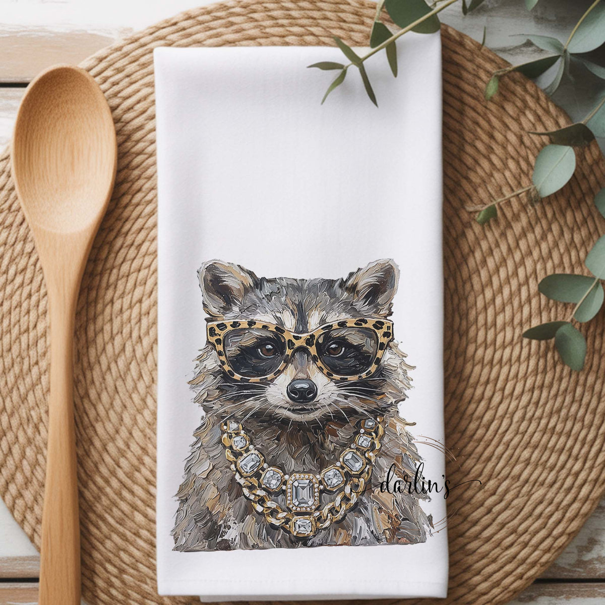 Glam Raccoon Kitchen Towel