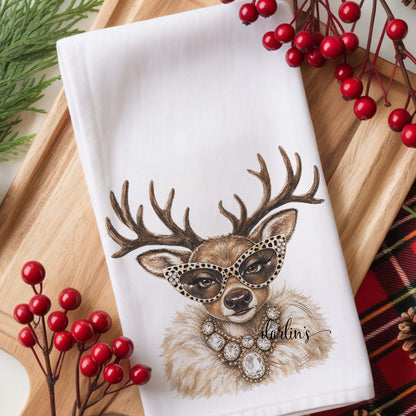 Glam Reindeer Fur Kitchen Towel