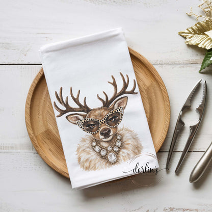Glam Reindeer Fur Kitchen Towel