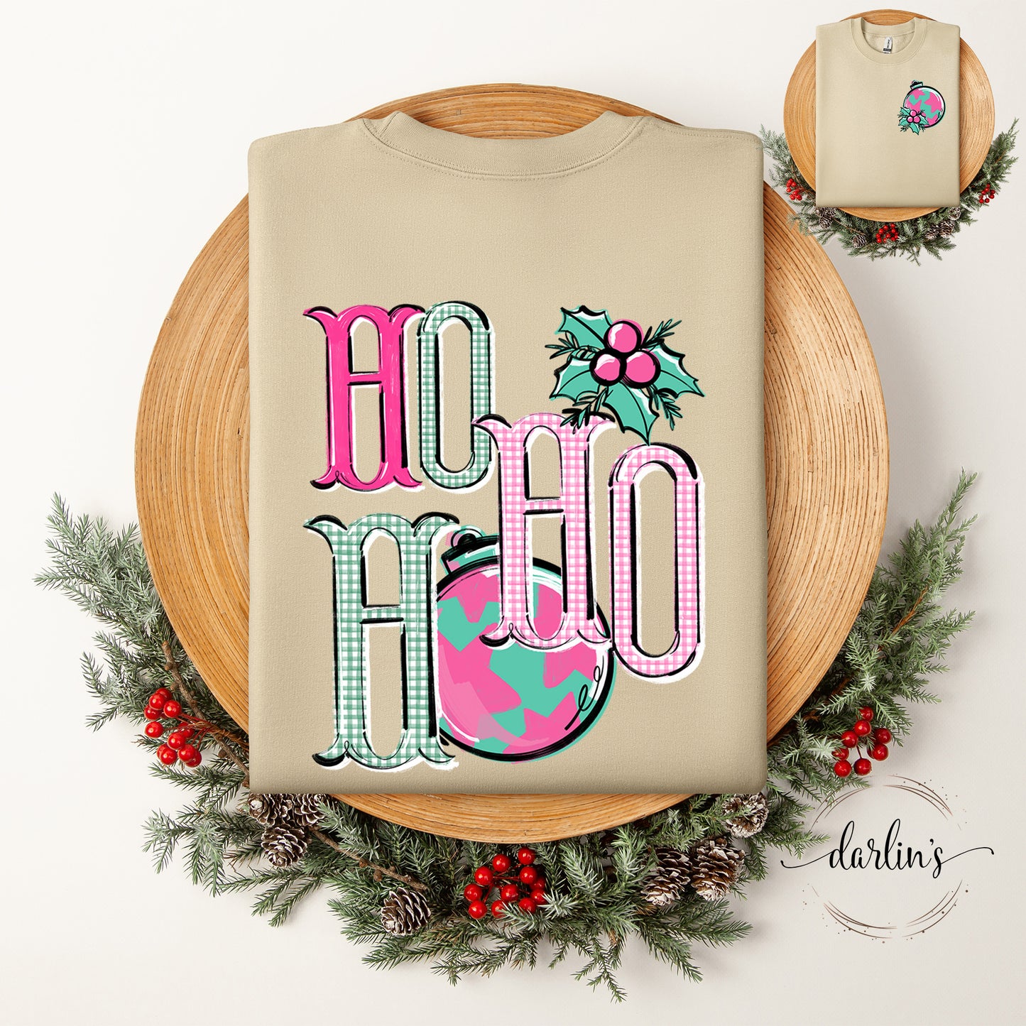 Ho Ho Ho Debutante Shirt - Front Pocket And Back Designs