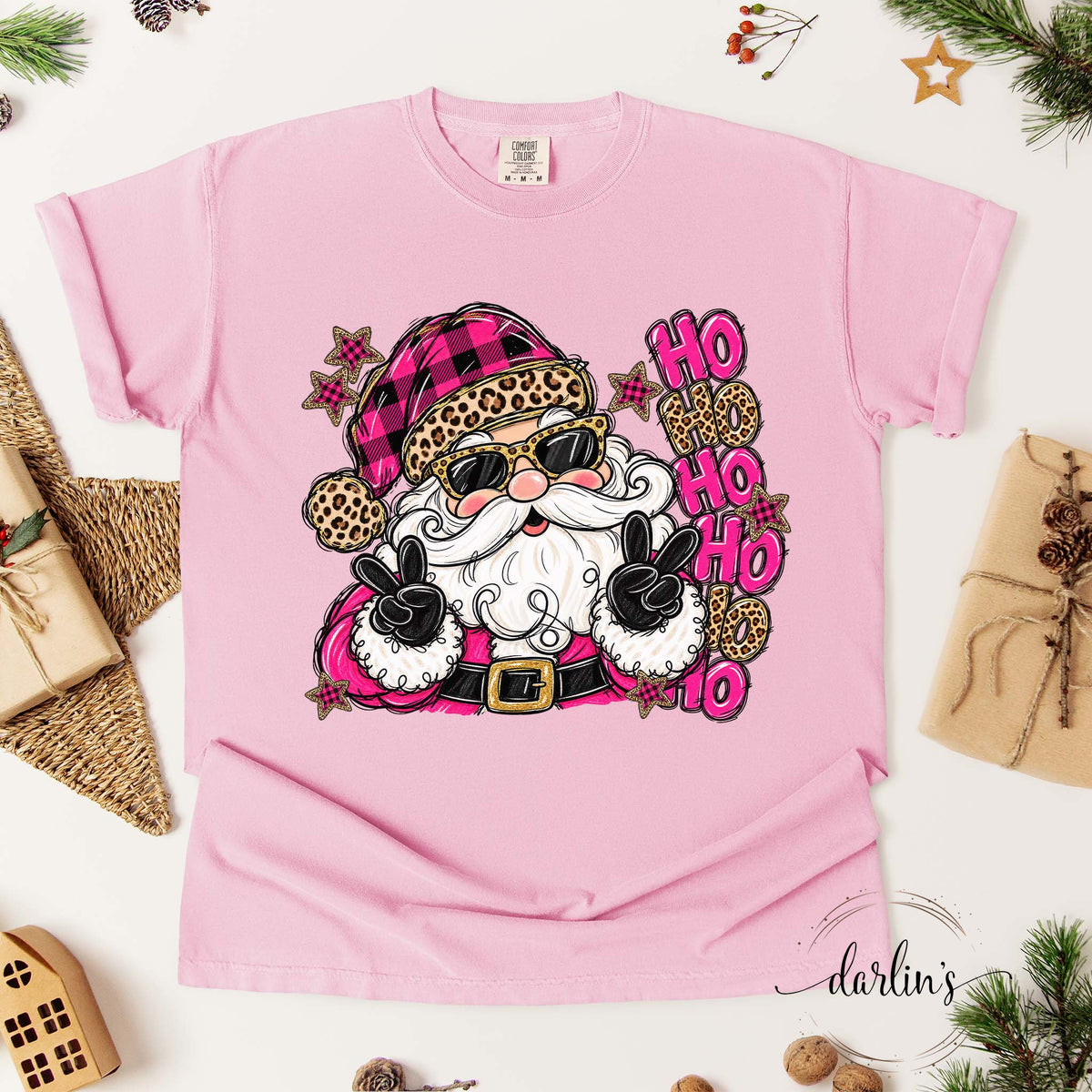 Ho Ho Ho Hot Pink Santa Shirt