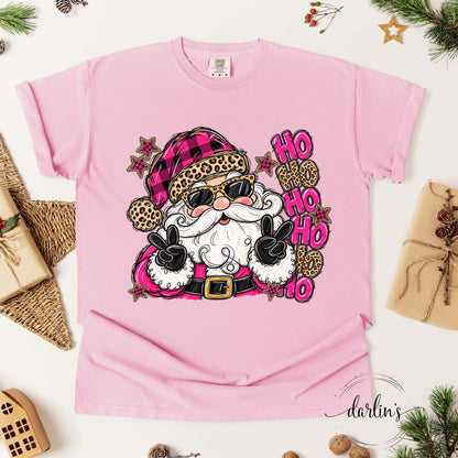 Ho Ho Ho Hot Pink Santa Shirt