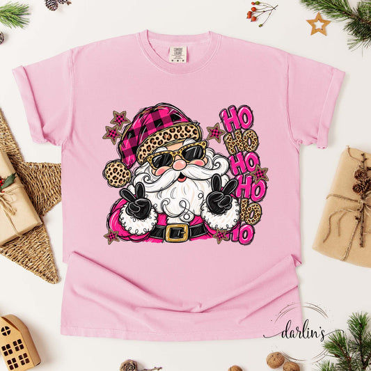 Ho Ho Ho Hot Pink Santa Shirt