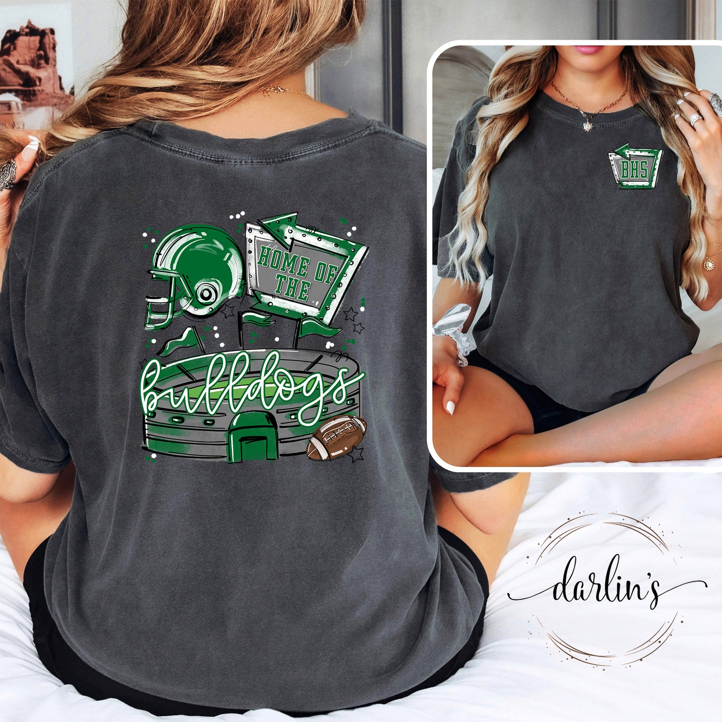 Home of the Stadiums - Bulldogs - Front Pocket and Back Designs Shirt