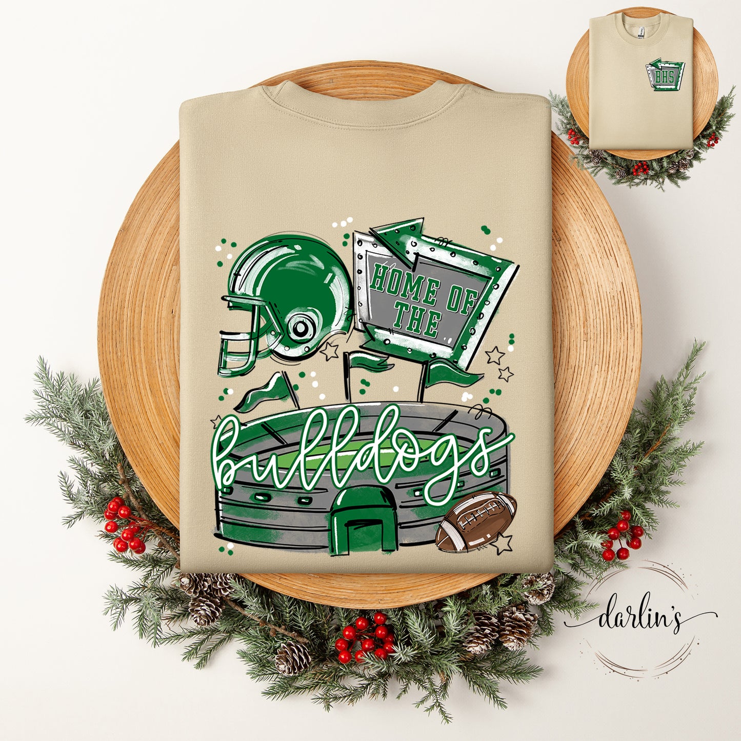 Home of the Stadiums - Bulldogs - Front Pocket and Back Designs Shirt