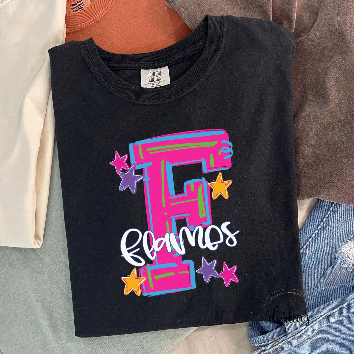 Hype Squad Neon F Flames Shirt