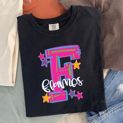 Hype Squad Neon F Flames Shirt