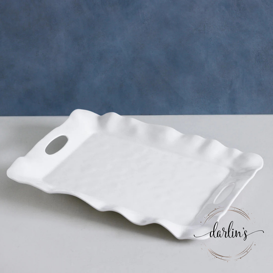 Rectangular Tray With Handles - Havana - Monogram Initial