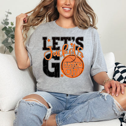 Jackets Spirit Stacked Lets Go Basketball Customizable Shirt
