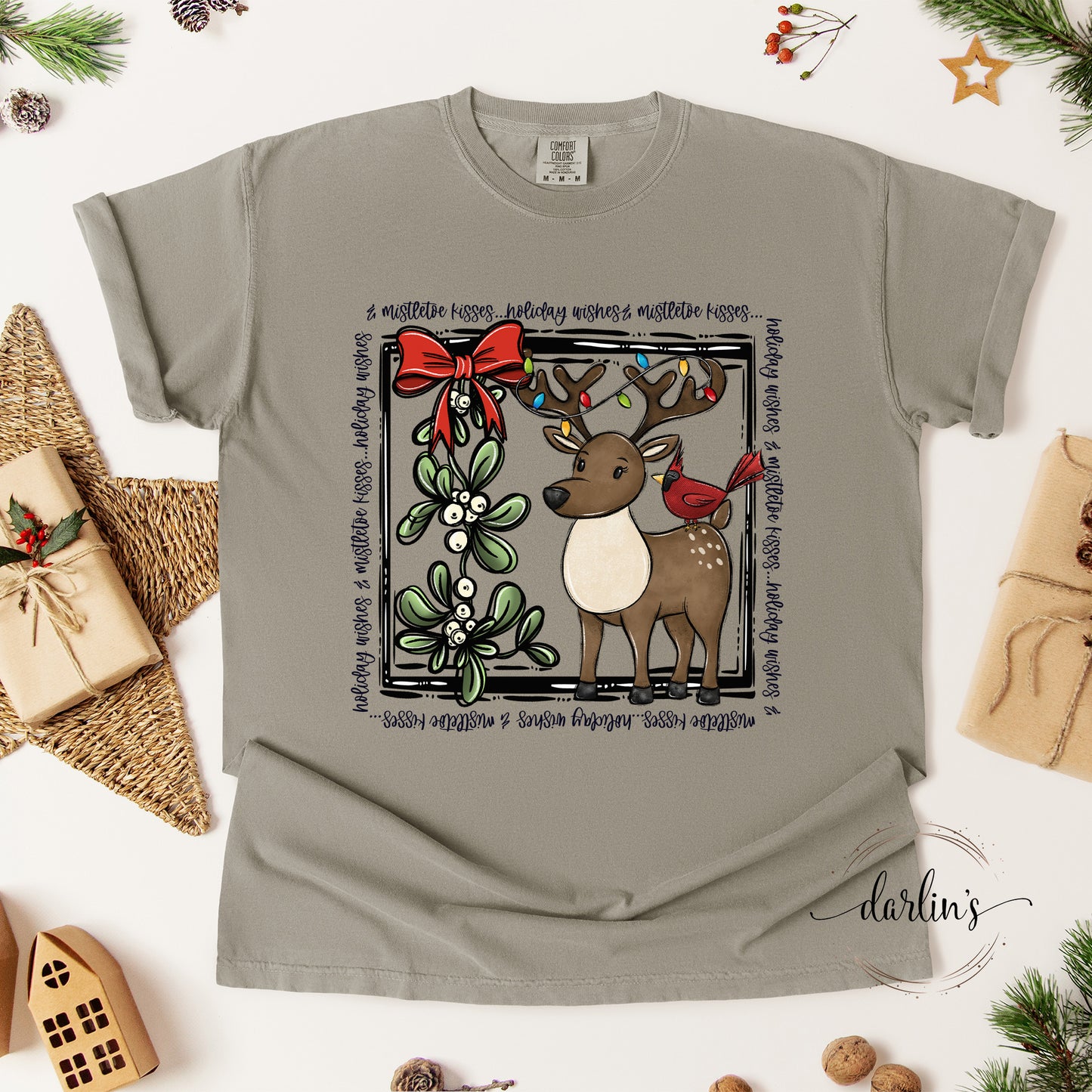 Holiday Wishes And Mistletoe Kisses Shirt
