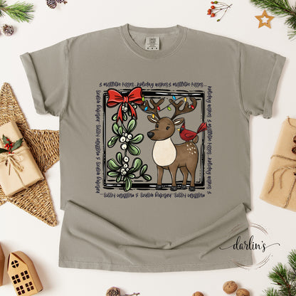 Holiday Wishes And Mistletoe Kisses Shirt