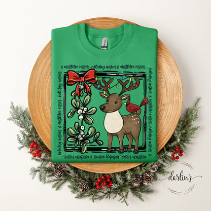 Holiday Wishes And Mistletoe Kisses Shirt
