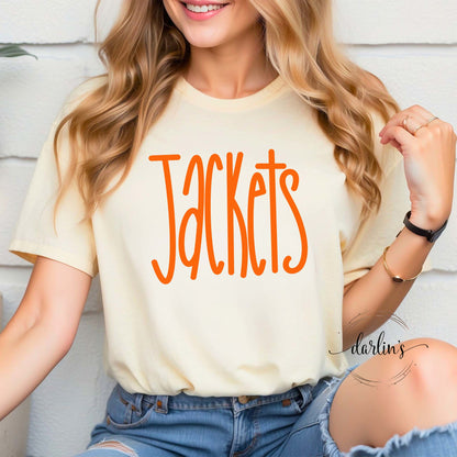 Jackets Lettering Orange Shirt